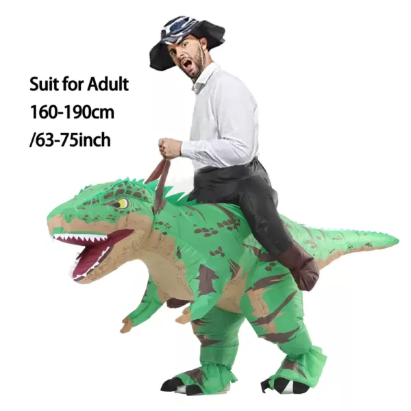 Costume gonflable dinosaure à enfourcher pour adulte – effet cavalier humoristique