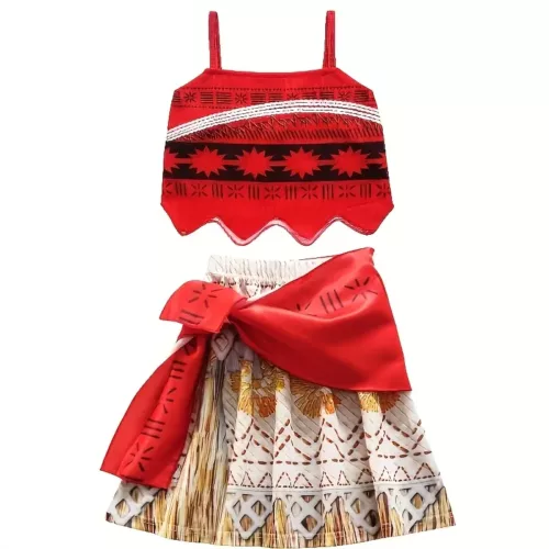 Costume fille style princesse Océan – tenue Moana avec jupe à volants