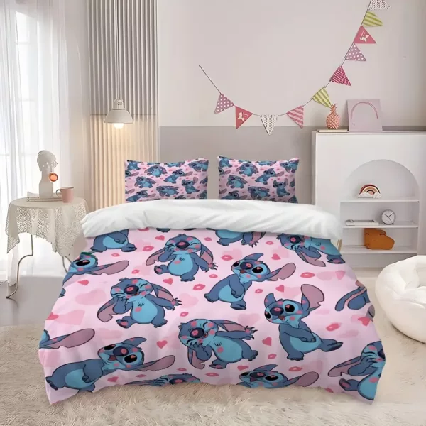 Parure de lit Lilo & Stitch 3 pièces – motif Disney enfant – coton doux