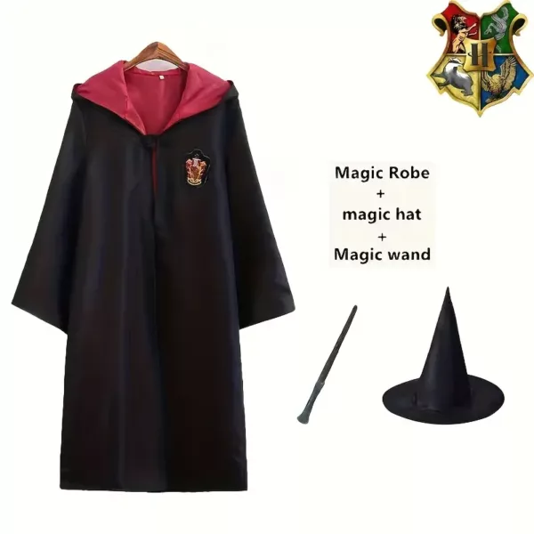 Déguisement sorcier adulte Harry Potter – robe, baguette, chapeau et accessoires