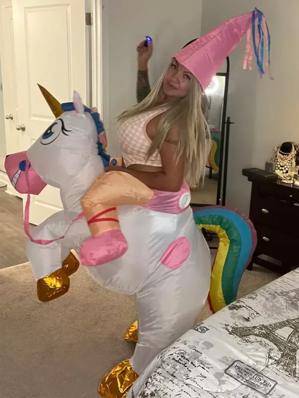 Costume gonflable licorne adulte – déguisement drôle pour fête ou carnaval
