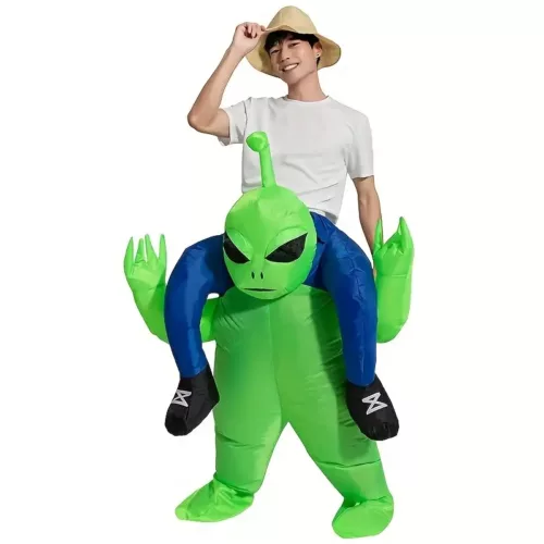 Déguisement gonflable alien adulte – costume fun alimenté par USB ou piles