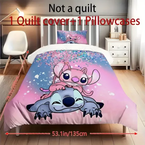 Parure de lit Stitch Disney – housse de couette 2 ou 3 pièces motif mignon
