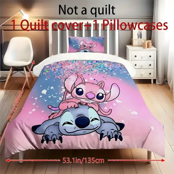 Parure de lit Stitch Disney – housse de couette 2 ou 3 pièces motif mignon