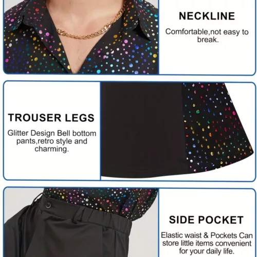 Déguisement rétro homme 8 pièces – costume années 80/90 avec accessoires