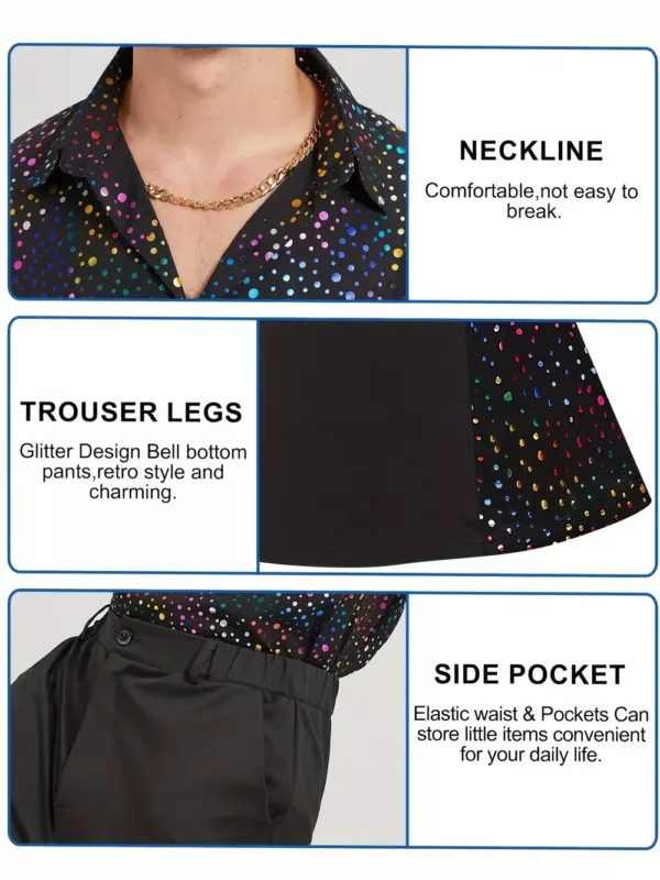 Déguisement rétro homme 8 pièces – costume années 80/90 avec accessoires