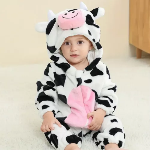 Combinaison déguisement bébé animal mignon avec capuche – douce et confortable