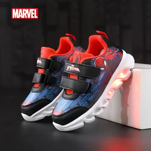 Baskets garçon Spider-Man lumineuses – semelle LED rechargeables anti-chocs