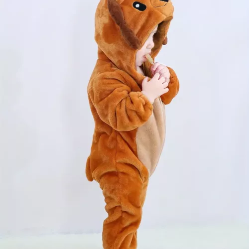 Grenouillère bébé lion avec capuche – combinaison douce et chaude animaux