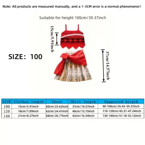 Costume fille style princesse Océan – tenue Moana avec jupe à volants