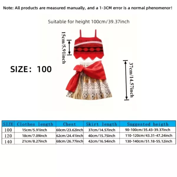 Costume fille style princesse Océan – tenue Moana avec jupe à volants