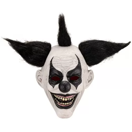 Masque de clown en latex effrayant – dents aiguisées et regard terrifiant