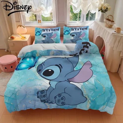 Parure de lit 3 pièces – housse de couette avec 2 taies d’oreiller effet soie satinée