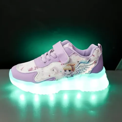 Baskets lumineuses rechargeables en maille respirante pour enfants – effet LED fun
