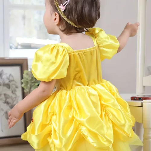 Robe bébé fille Halloween en tulle et dentelle florale 3D – look féerique