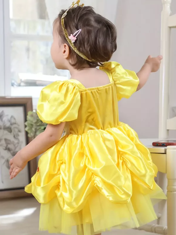 Robe bébé fille Halloween en tulle et dentelle florale 3D – look féerique