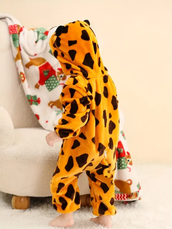 Combinaison bébé garçon motif léopard avec capuche – style tigre mignon
