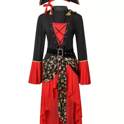 Costume pirate fille avec robe et chapeau – déguisement anniversaire ou carnaval