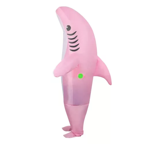 Costume gonflable requin adulte avec ventilateur USB – déguisement humoristique