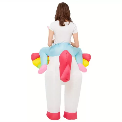 Costume licorne gonflable adulte – tenue carnaval originale avec corne scintillante