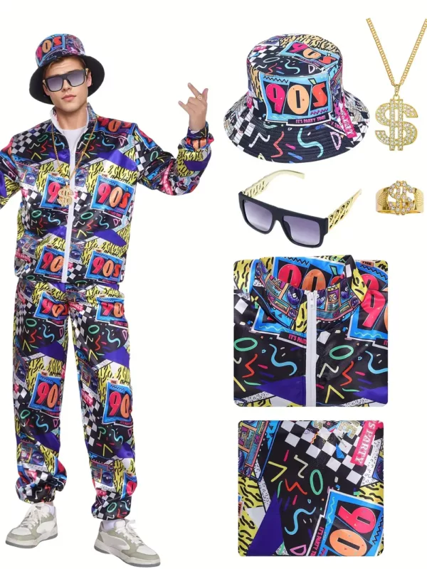 Lot de 6 costumes rétro années 80 pour homme – style hip-hop et survêtement
