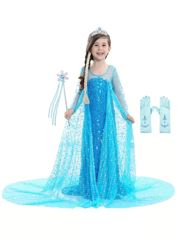 Robe princesse fille en tulle avec accessoires – déguisement carnaval ou fête
