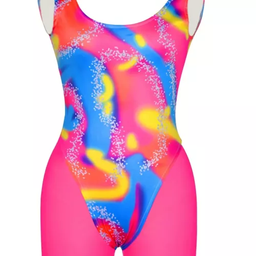 Déguisement femme années 80 – ensemble fluo avec veste et legging rétro