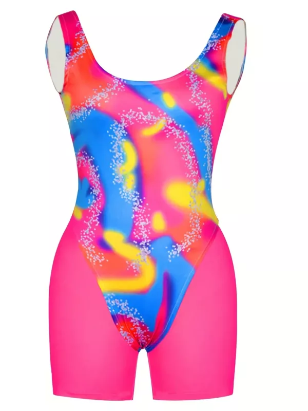 Déguisement femme années 80 – ensemble fluo avec veste et legging rétro