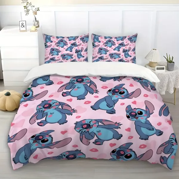 Parure de lit Lilo & Stitch 3 pièces – motif Disney enfant – coton doux