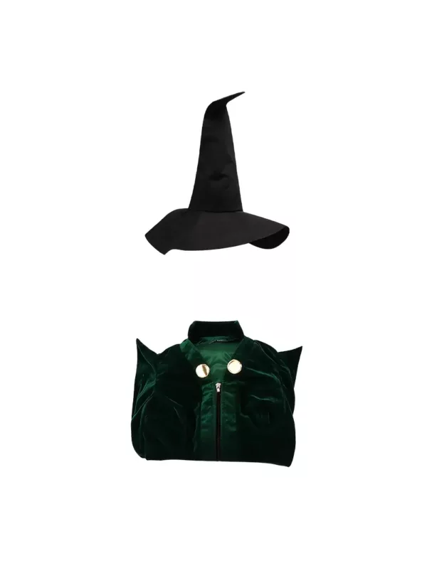 Costume sorcière directrice longue cape verte style McGonagall pour cosplay