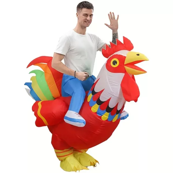 Costume gonflable adulte coq réaliste – déguisement original pour fête ou carnaval
