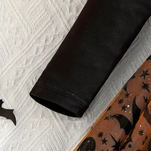 Robe tutu fille Halloween – tulle asymétrique avec motif araignée fantaisie