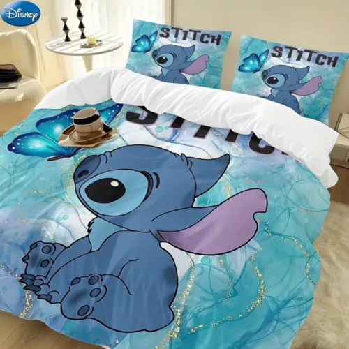 Parure de lit Stitch 2 ou 3 pièces – douce et confortable pour chambre ou dortoir