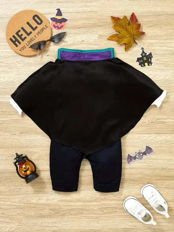Déguisement Halloween bébé garçon – body avec cape style gentleman 2 pièces