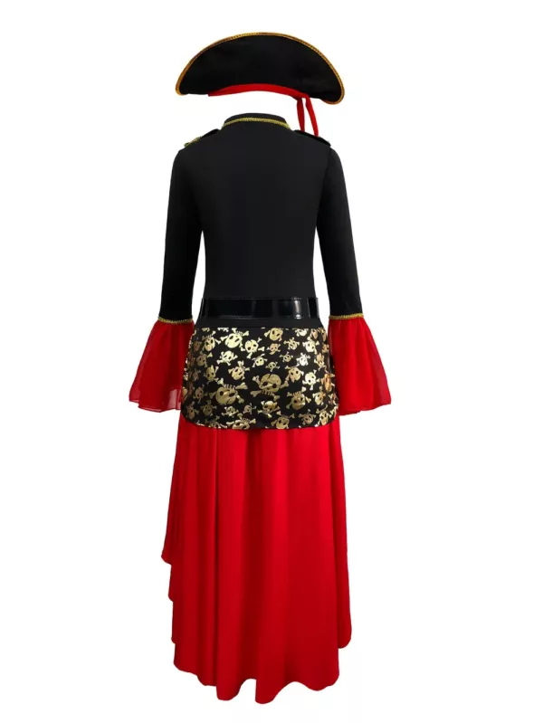 Costume pirate fille avec robe et chapeau – déguisement anniversaire ou carnaval