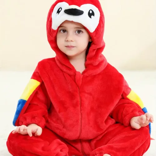 Combinaison bébé à capuche motif animal – tenue d'extérieur mi-saison enfant