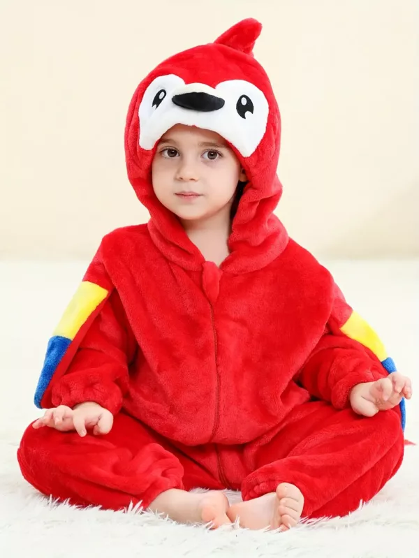 Combinaison bébé à capuche motif animal – tenue d'extérieur mi-saison enfant