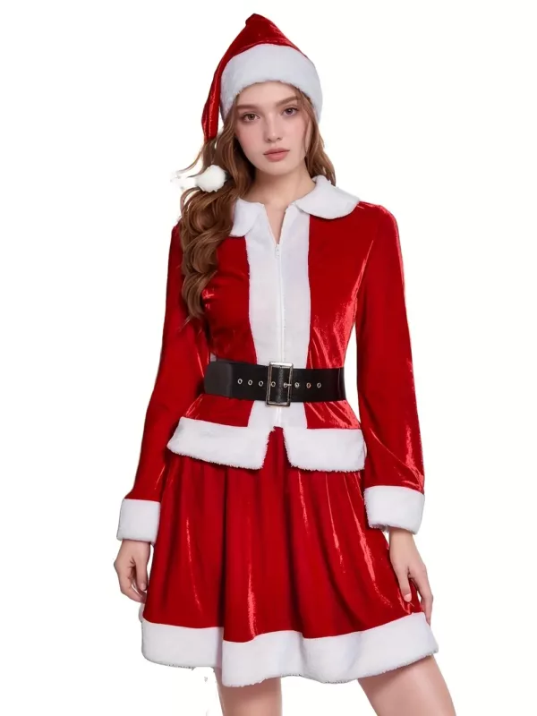 Robe de Noël enfant – déguisement festif élégant avec jupe en tulle et nœud satin
