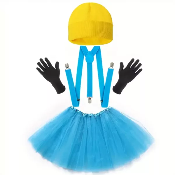 Set accessoires Halloween adulte – jupe tulle, chapeau, gants et bretelles cosplay