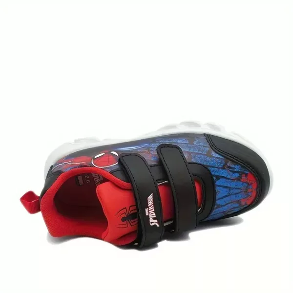 Baskets garçon Spider-Man lumineuses – semelle LED rechargeables anti-chocs
