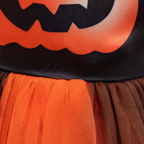 Robe princesse Halloween fille – costume citrouille avec jupe tutu et serre-tête