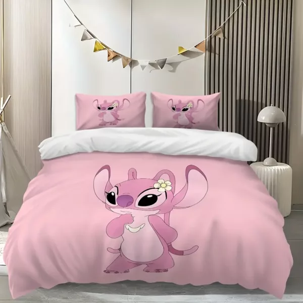 Parure de lit Lilo & Stitch 3 pièces – housse de couette douce + taies dessin animé