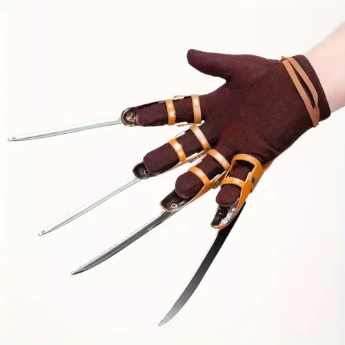 Gant griffe Freddy Krueger réaliste – accessoire cosplay Halloween en métal