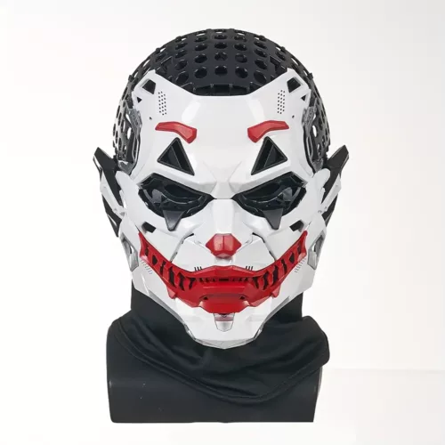 Masque clown maléfique réaliste pour Halloween – visage rieur terrifiant