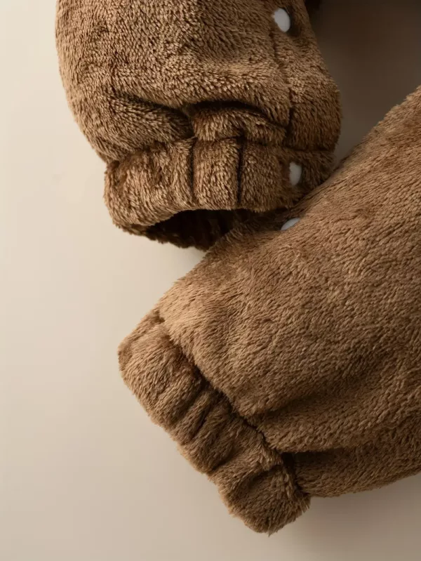 Barboteuse bébé à capuche avec oreilles 3D – motif animal doux et ludique