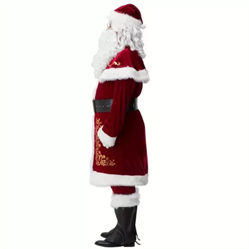 Costume Père Noël velours luxe adulte – ensemble complet 12 pièces