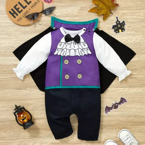 Déguisement Halloween bébé garçon – body avec cape style gentleman 2 pièces