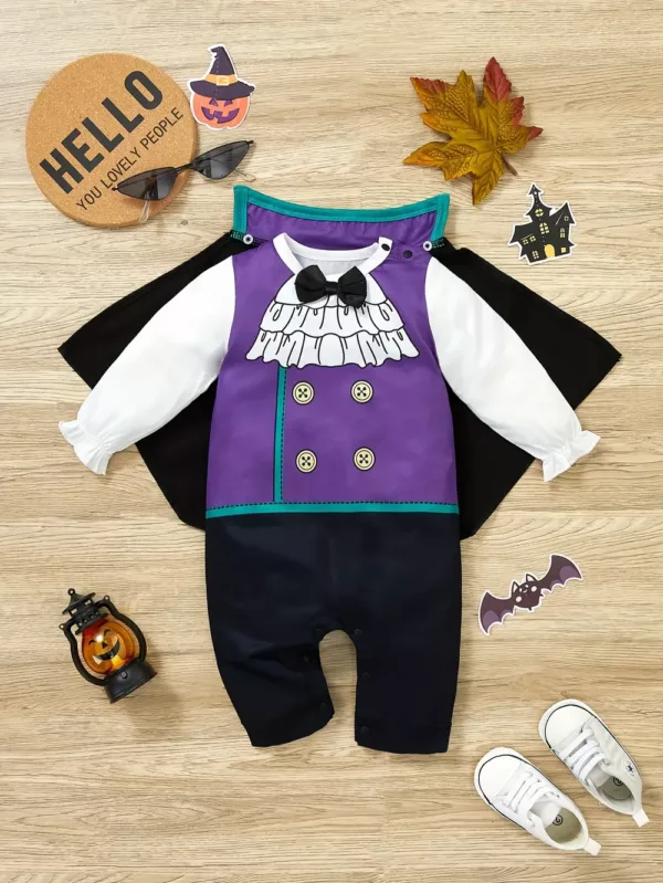 Déguisement Halloween bébé garçon – body avec cape style gentleman 2 pièces