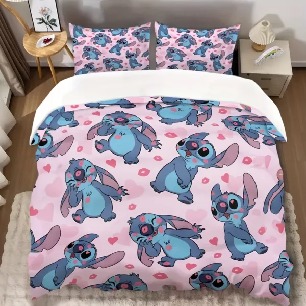 Parure de lit Lilo & Stitch 3 pièces – motif Disney enfant – coton doux
