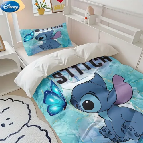 Parure de lit Stitch 2 ou 3 pièces – douce et confortable pour chambre ou dortoir